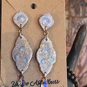 Silver and Blue Earrings